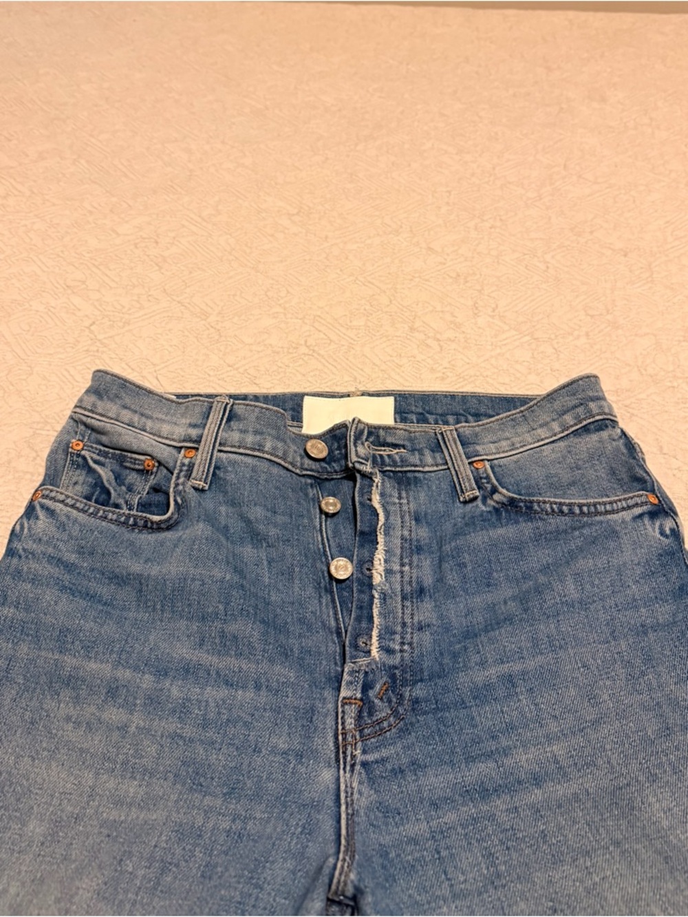 MOTHER The Fly Tomcat Roller Button Fly Flare Jeans in Crashing color - Picture 3 of 8